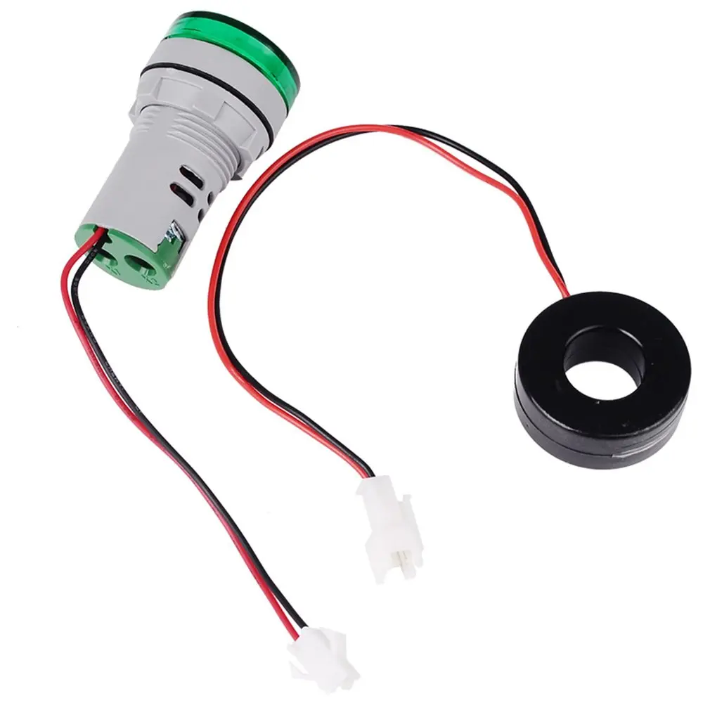 

22mm Round LED Diaplay 0-100A AC Current Indicator Pilot Light Signal Light Ammeter Tester Ampermeter Monitor Tools