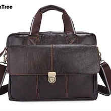 Большой Вместительный мужской портфель из натуральной кожи, сумка на плечо, Классическая винтажная мужская деловая сумка на молнии, сумка-мессенджер L111