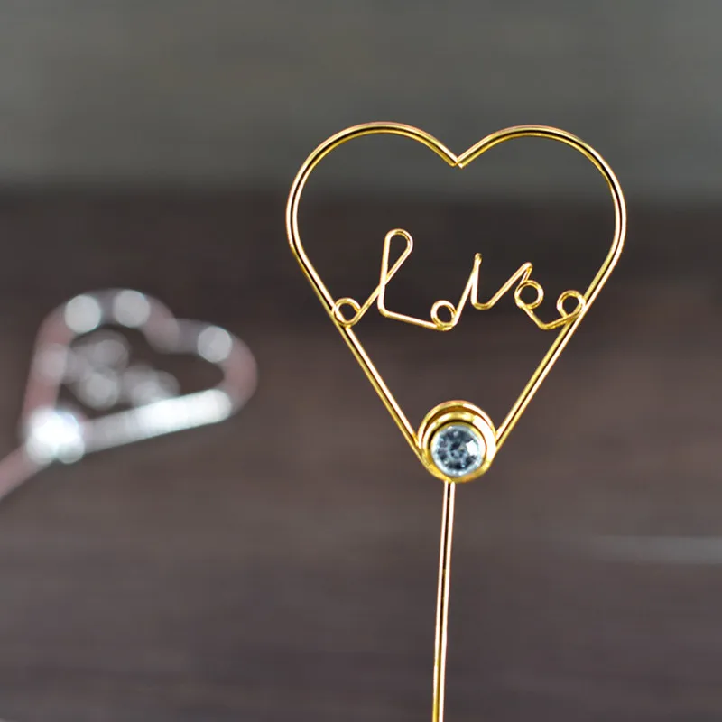 CT-541-Gold Металлический Серебряный Золотой Love Crown Moon с бриллиантом Топпер для торта «С Днем Рождения» украшение для дня рождения милые подарки - Цвет: CT-541-Gold