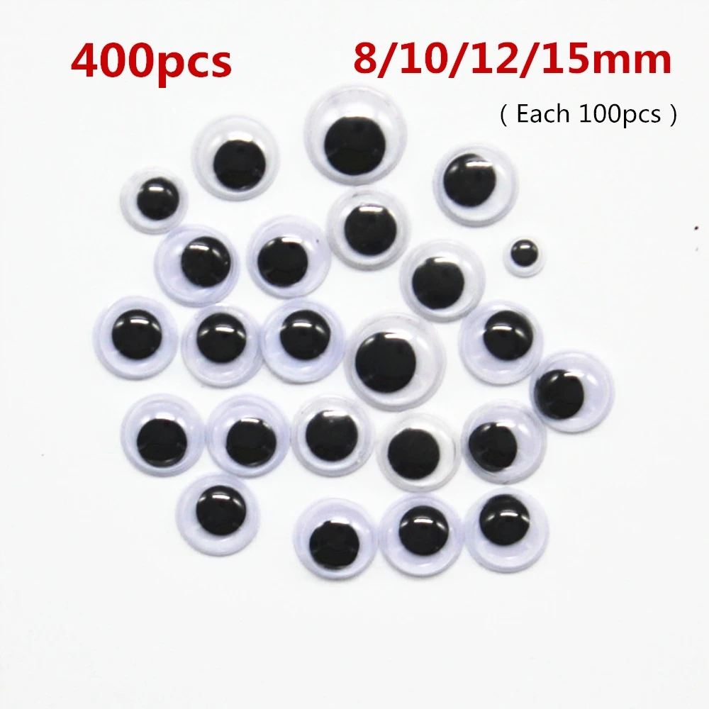 

Not Self-adhesive 400PCS Mixed 8/10/12/15mm Dolls Round Eyes DIY Scrapbooking Doll Accessories Wiggly Googly
