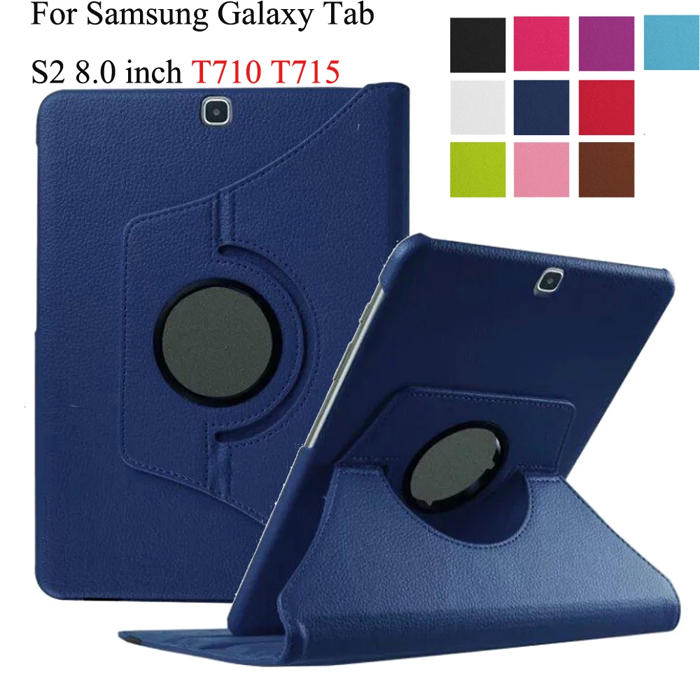 Для Samsung Galaxy Tab S2 8 0 дюймов SM-T710 T715 Чехол Флип pu кожаный чехол 360 вращающийся стенд
