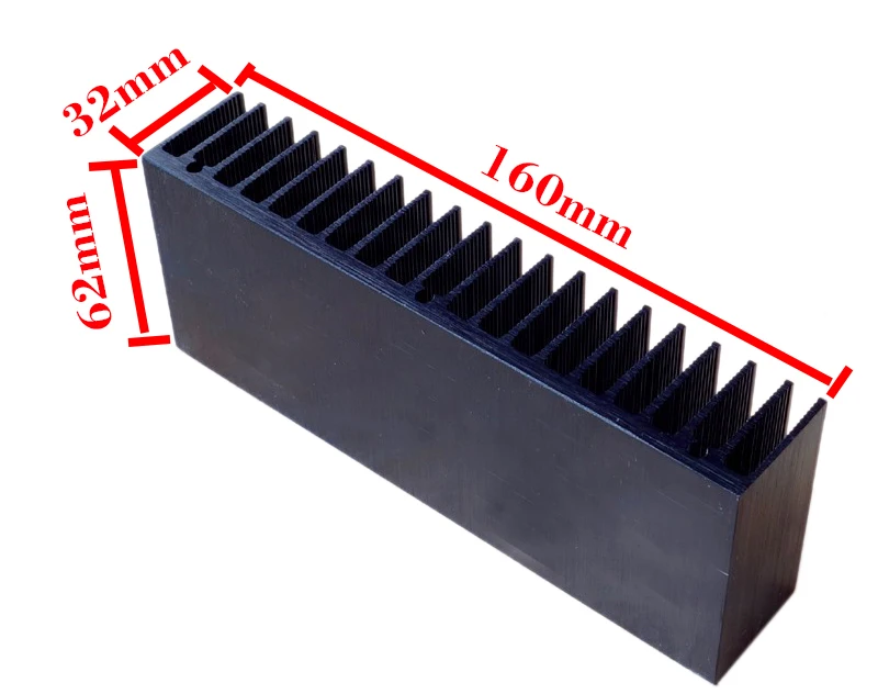 Кулер DIY алюминиевый радиатор решетка форма радиатор теплоотвод чип 160*62*32 мм для IC мощность транзистора