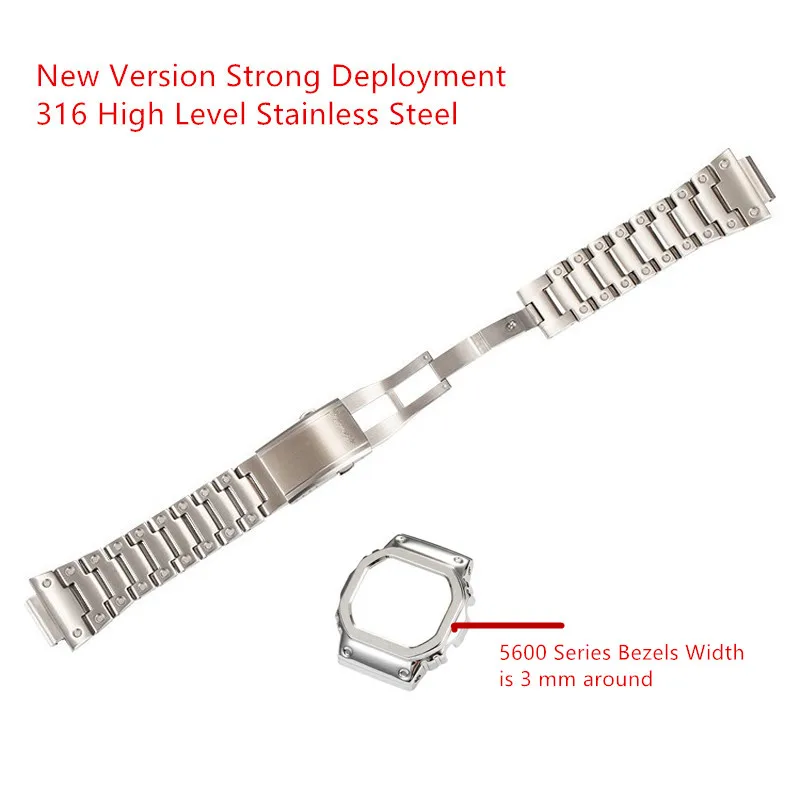 Ремешки для часов из нержавеющей стали и Безель браслет DW5600 серия GW5000 с
