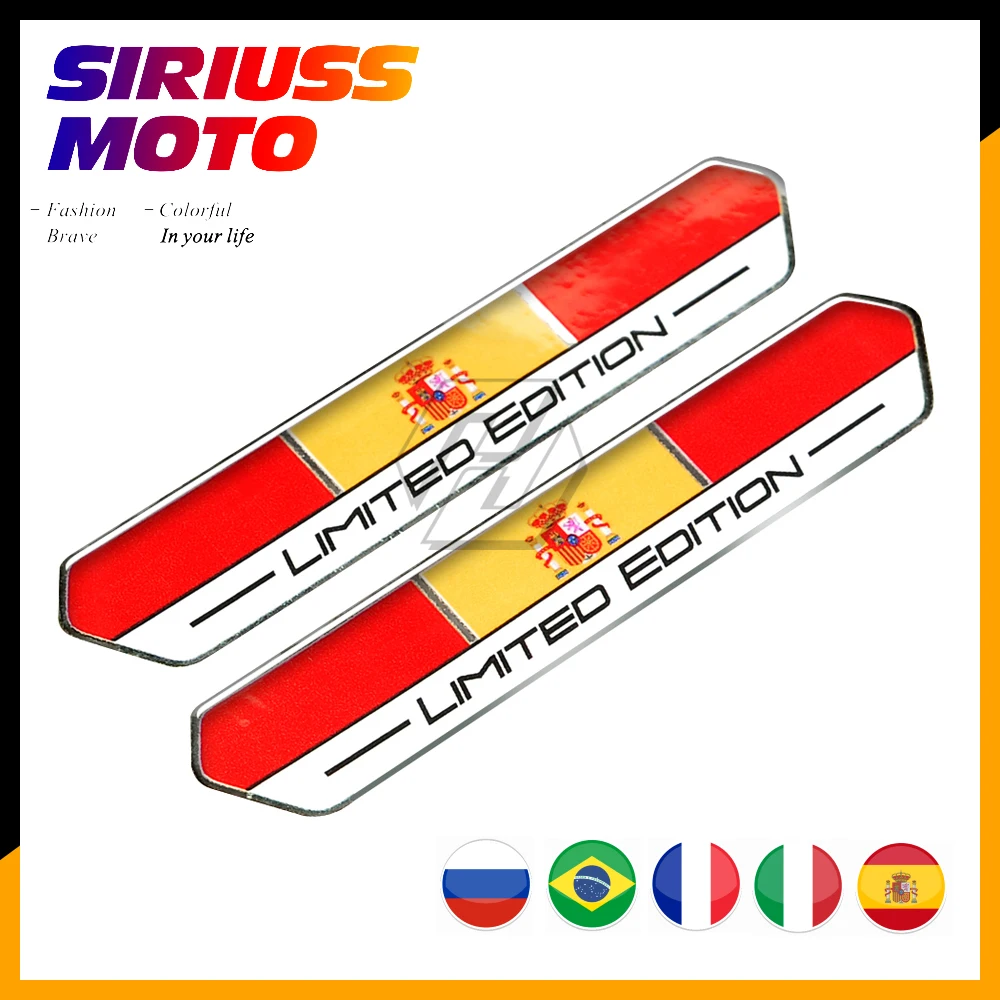 

Spain Italy France Russia Flag Limited Edition Motorcycle Tank Decal Sticker Case for Aprilia Ducati MONSTER Duke Benelli Vespa