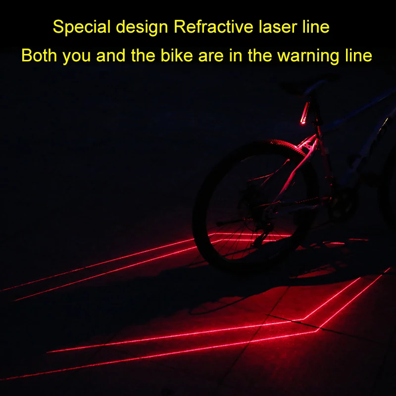Многофункциональный велосипедный красный лазерный задний светильник USB Перезаряжаемый на заднем сиденье Предупреждение светильник светодиодный велосипедный задний фонарь