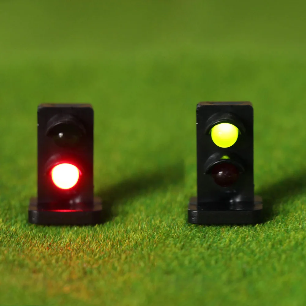 4pcs 1 Gauge Model Traffic Lights Red/Yellow/Green 1:32 Block Signal 3-LEDs 