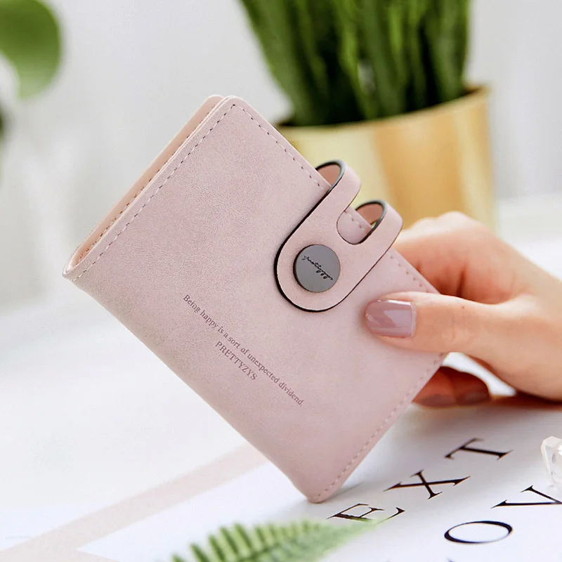 

5 Color Fashion Women Card Holders 20 Bits Frosted ID Holders Mini Fresh Hasp Convenient PU Leather Credit Card Holder Business
