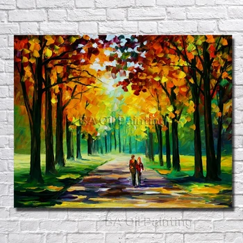 

Free Shipping Modern Beautiful Tree Road Scenery Oil Paintings Modern Living Room Decor Painting on Canvas No Framed