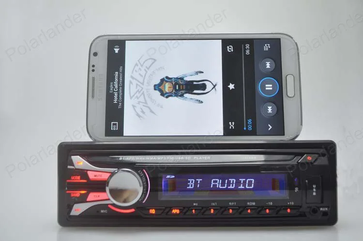 Автомобильный Радио стерео плеер Bluetooth AUX MP3/APE/FLAC/WAV FM/USB/1 Din/пульт дистанционного управления для iPhone 12 в аудио Съемная передняя панель