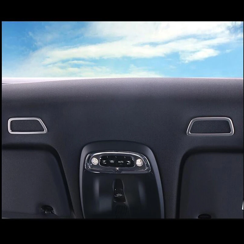 For Volvo XC60 2018 / XC90 2015-2018 2PCS Stainless Steel Car Front Roof Dome Speaker Sound Cover Trim Molding Styling | Автомобили и