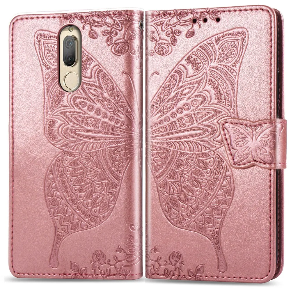 

Leather Case For Huawei Mate 20 Pro 10 Lite Butterfly Flower Flip Book Case For Huawei Mate 20 Lite Chain Wallet Card Cover