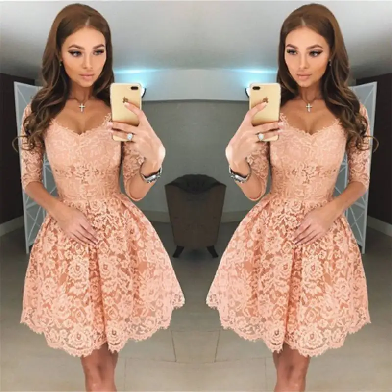 peach hoco dress