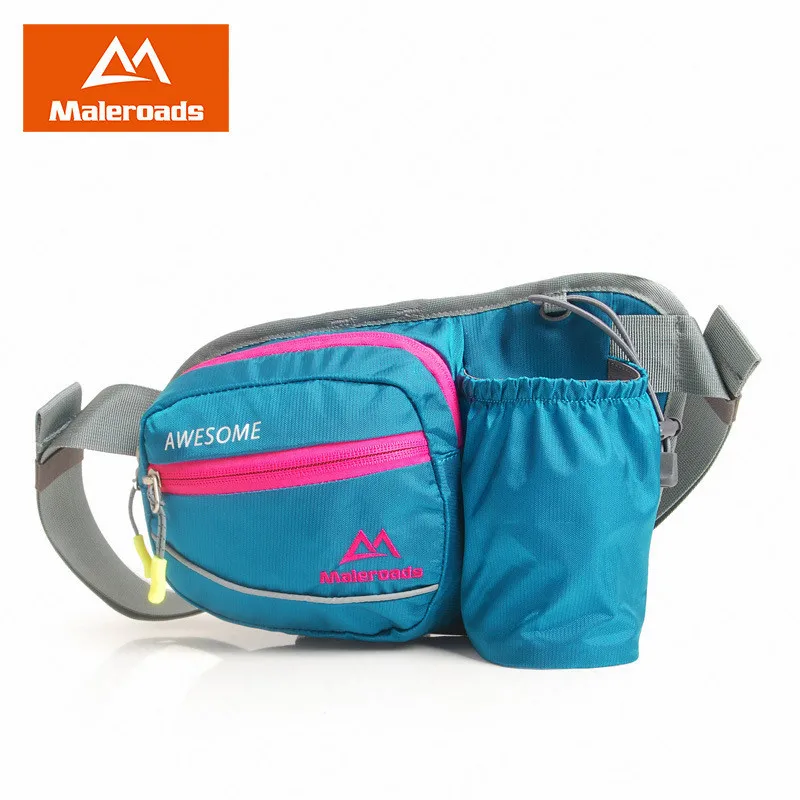 Maleroads Беговая сумка с талией поясная сумка с бутылкой для воды Trail чехол-сумочка для телефона для бега марафон Талия комплект для фитнеса Велоспорт - Цвет: Blue