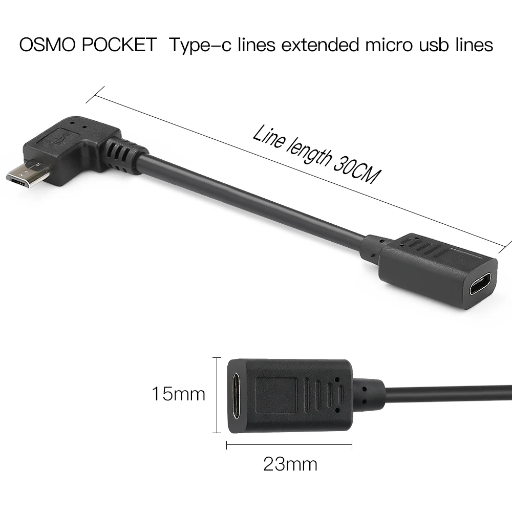 

30cm OTG Data USB Cable for Osmo Pocket Connector Adapter Extension Cable DJI OSMO Pocket Accessory Micro-USB Type-C Data Line