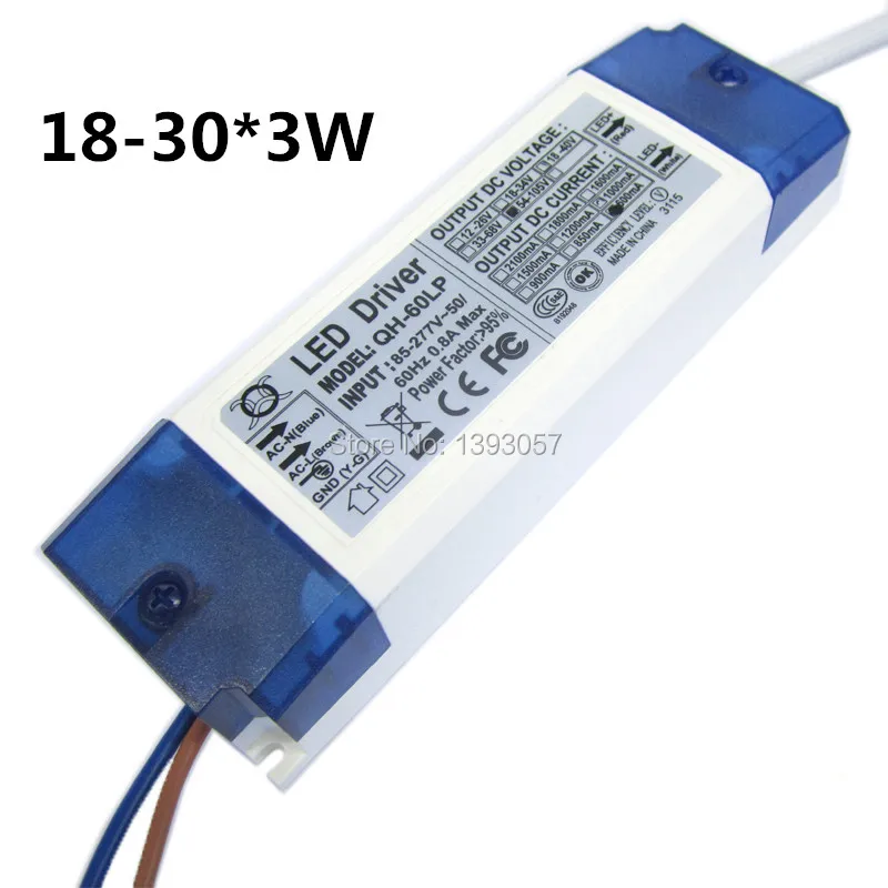 5 шт. 40 Вт 50 Вт 60 Вт Светодиодный драйвер 18-30x3W 600mA DC54-105V Мощный светодиодный Powr источник питания для прожектора