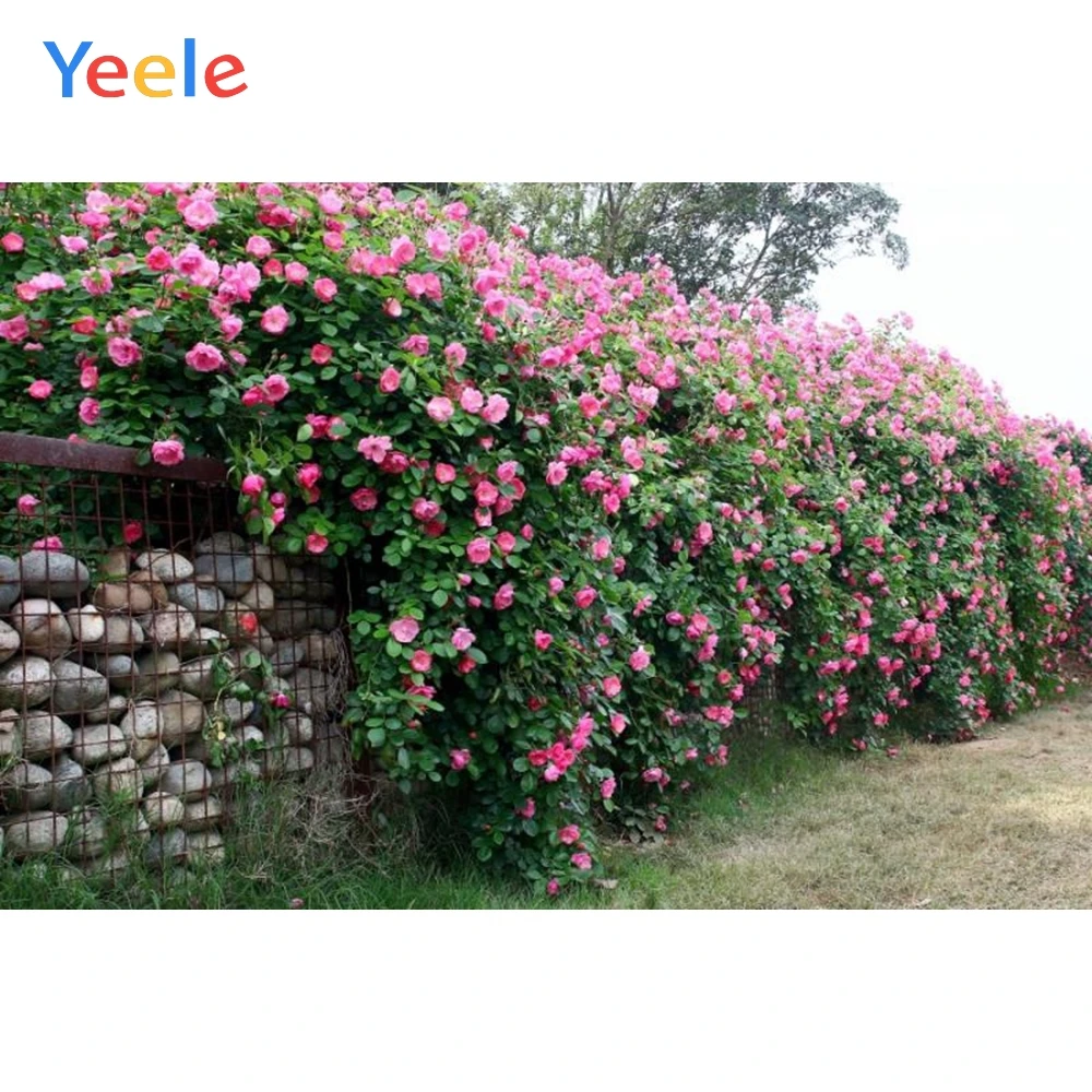 

Yeele Flowers Vine Stone Brick Wall Outdoor Portrait Photographic Backgrounds Customized Photography Backdrops For Photo Studio