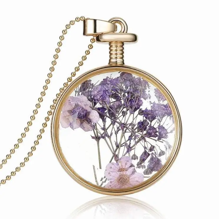 Handmade Natural Dry Flowers Real Dried Pendant Lover glass Jewelry | Украшения и аксессуары