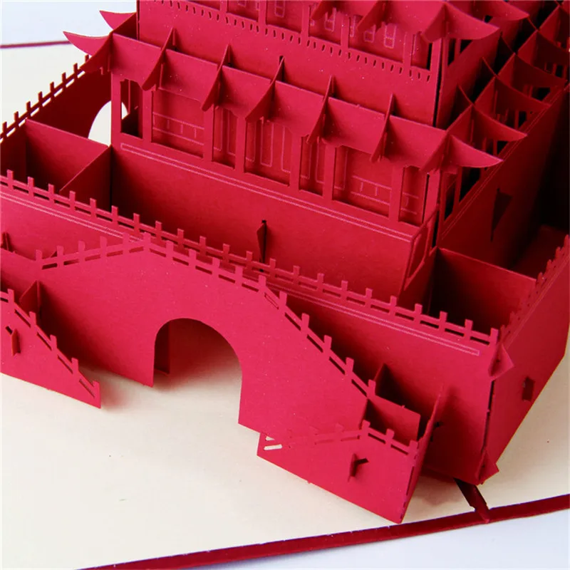 Винтажные 3D лазерные выскакивающие бумажные открытки ручной работы на заказ с