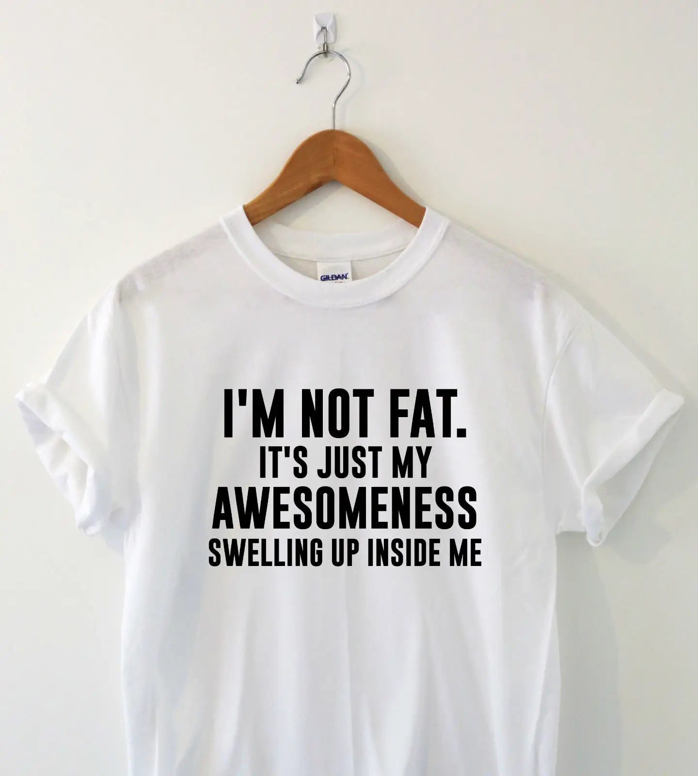 

I'M NOT FAT funny saying humorous T-shirt mens womens sarcasm ladies slogan top free shipping T Shirt Men Short Sleeve Funny