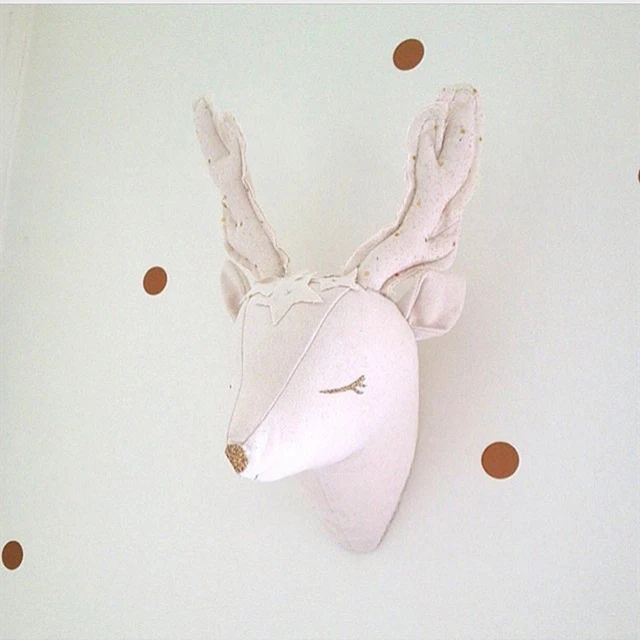Nordic 3D Animal Head Wall Decoration Kids Baby Room Home Decor Stuffed Unicorn Deer Wall Hanging Mount Toys for Children 1