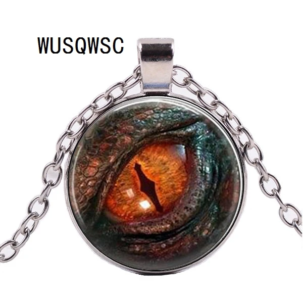 

WUSQWSC New Dragon Eye Necklace Fiery Dragon Pendant Jewelry Glass Photo Cabochon Necklace