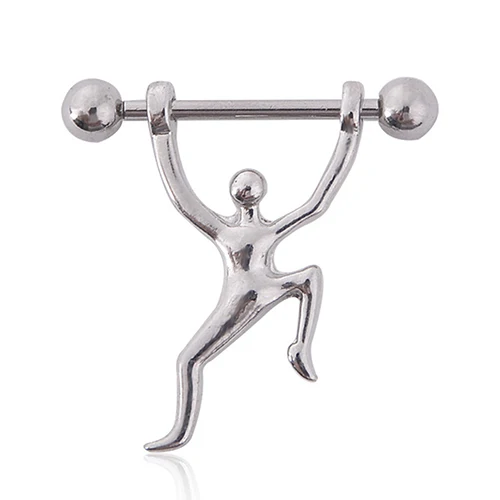 Fadeless Weightlifting Barbell Nipple Shield Ring Bar Body Piercing Jewelry | Украшения и аксессуары