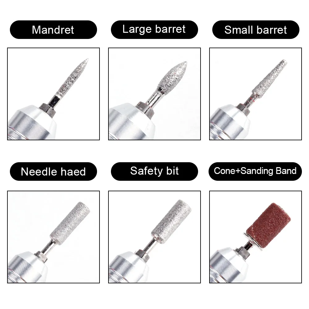 35000 об/мин 25 вт профессиональная электрическая дрель для ногтей Алмазная фреза для ногтей бит педикюрный маньюр машина для ногтей биты инструмент для полировки ногтей