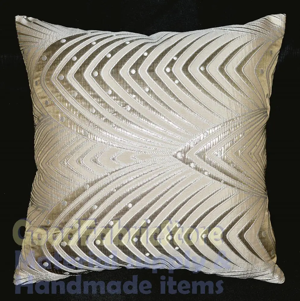hj 02a Pale Nude Silver Peacock Pattern Cushion Cover/Pillow Case