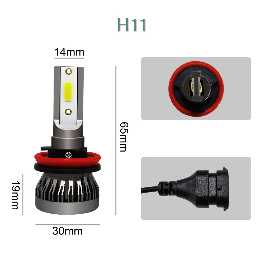 PANDUK 100 пар мини светодиодные фары H1 Led H4 H7 Автомобильный свет 9005 9006 Led H3 H11 9012 светодиодные лампы автомобильные аксессуары 12 в 36 Вт 6500 К