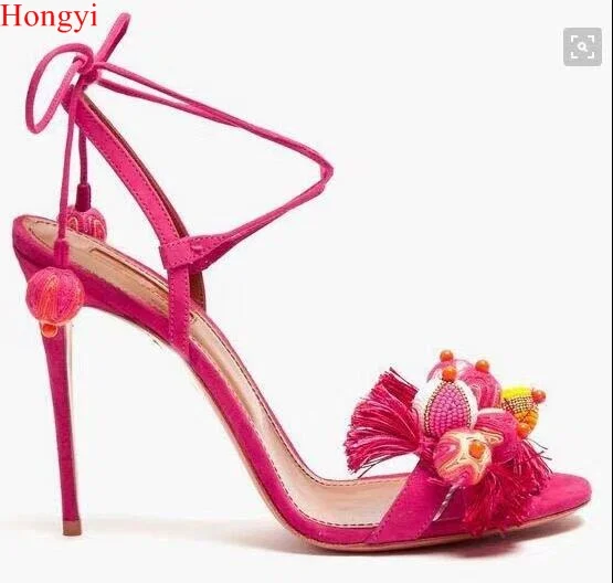colorful tassel sandals