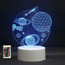 3D светодиодный ночник, Космическая Звезда, 7 цветов, сменный USB Сенсорный переключатель, голограмма, новинка, лампа для украшения дома, визуальный подарок