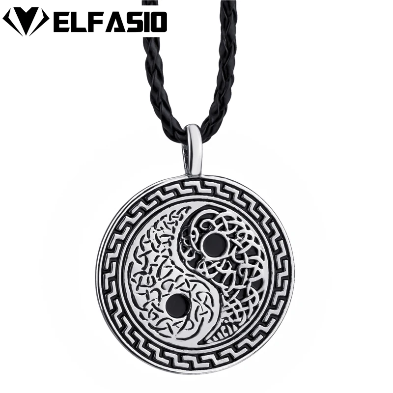 

Men's Yin Yang Silver Pewter Pendant With 24" Necklace Fashion Jewelry LP244