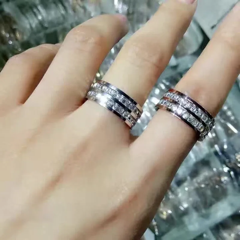 

Bilincolor stainless steel hot seel fashion stainless steel chnnel setting ring for men and women