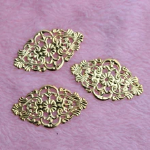 Accesorios para manualidades, envolturas de filigrana doradas de 32x55mm, conectores, Conector de artesanía de Metal para fabricación de joyas, 20 Uds.