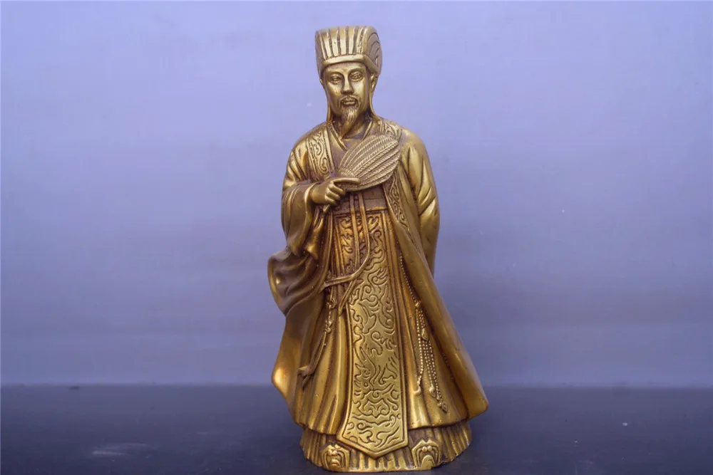 

Chinese old bronzes Zhu Geliang copper Statue