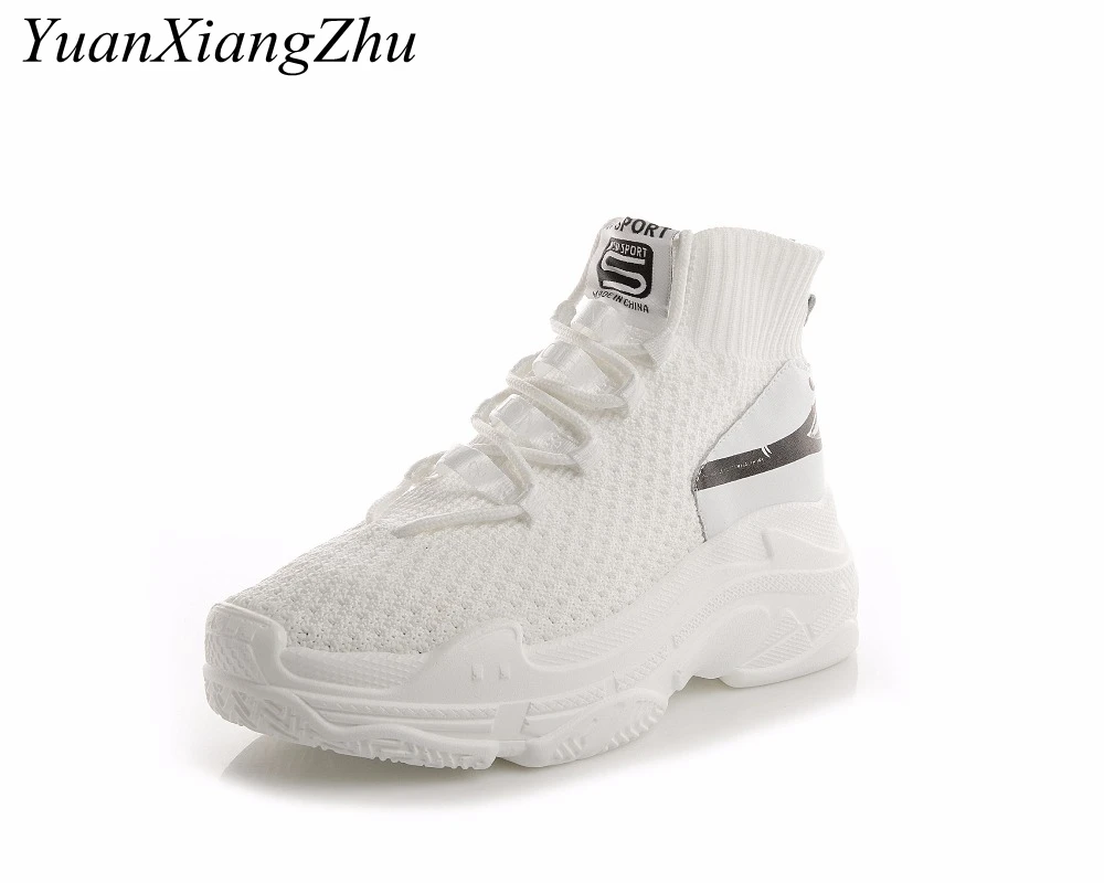 

Harajuku Women Casual Shoes 2018 Summer Mesh High Help Platform Women Shoes Fashion Korean ulzzang hip-hop Socks Ladies Shoes