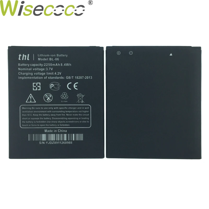 WISECOCO 5 шт. BL-06 Батарея для THL T6 Pro T6C T6S W200 W200S W200C A W100 W100S сотовый телефон+ номер отслеживания