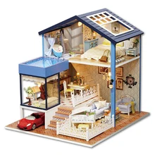 CUTE ROOM Miniature Puppet Doll House DIY Dollhouse with Furniture Wooden Doll House font b Toys