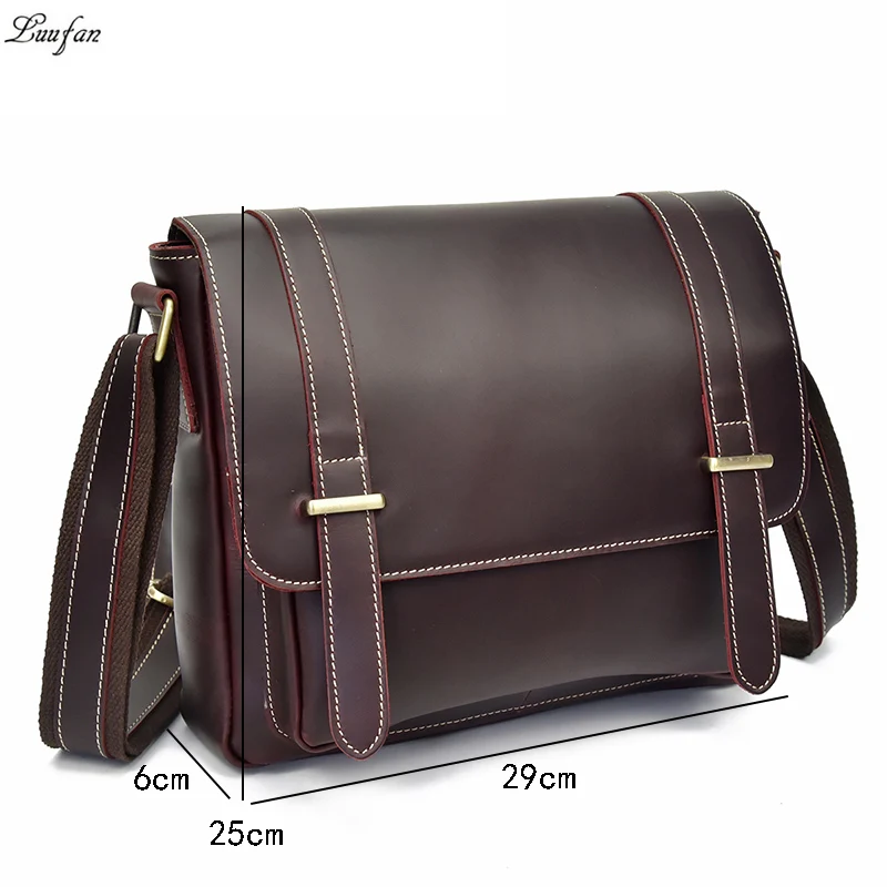 

Casual Genuine leather messenger bag men oil wax cow leather shoulder bag A4 women business crossbody bags work tote handbags