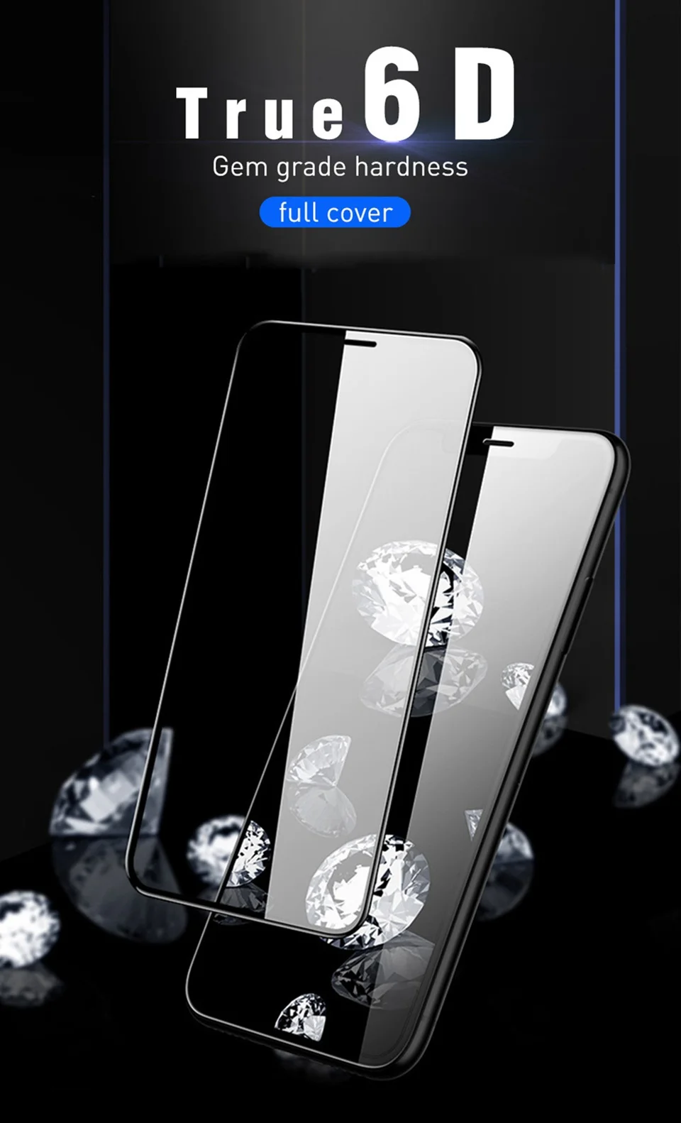 6D Protective Glass for iPhone X 6 Full Cover Screen Protector 5D iphone7 3D Tempered Glass for iPhone 8 X 6 6s 7 Plus XS Max XR (1)