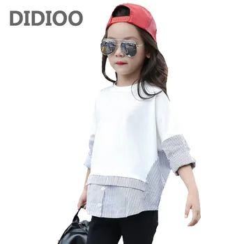

Teenage Kids Shirts For Girls Tops Cotton Striped Girls Blouses Spring Autumn Students School Uniforms 4 5 7 9 11 12 13 14 Years