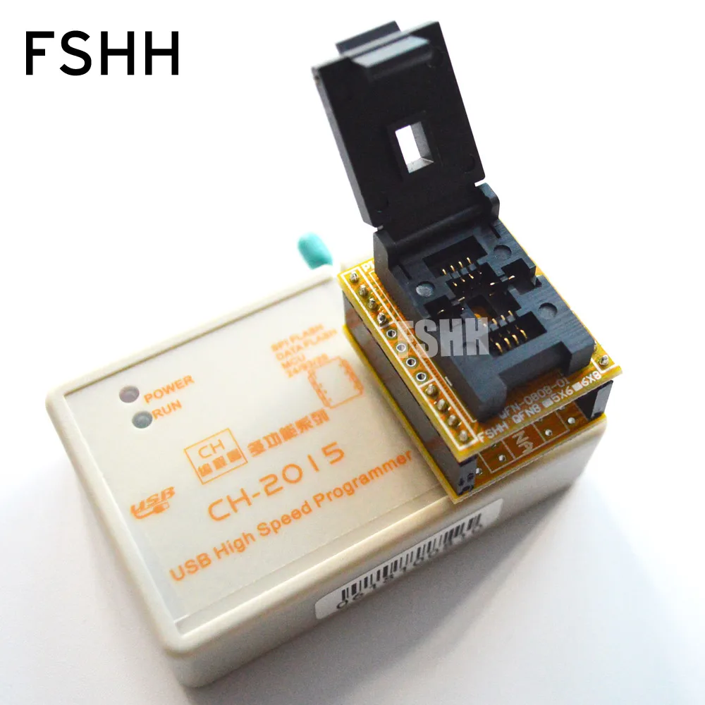 FREE SHIPPING! USB SPI FLASH High-speed Programmer CH2015+6X8 QFN8/WSON8/DFN8 Adapter 24/93/25/SPI FLASH/EEPROM Programmer