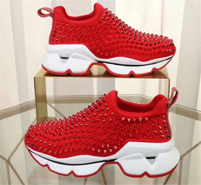 GCYFWJ Rivet Sneakers Woman Red Sneakers Spring Autumn Flats Non-slip Breathable Casuals Couple Shoes Zapatillas Rojas Mujer