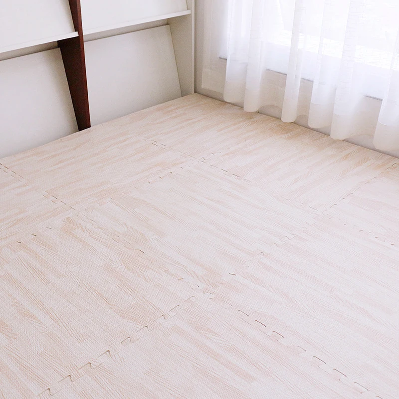 

12PCS Wood Grain Foam Floor Mat 1/2'' Thick Interlocking Flooring Tiles