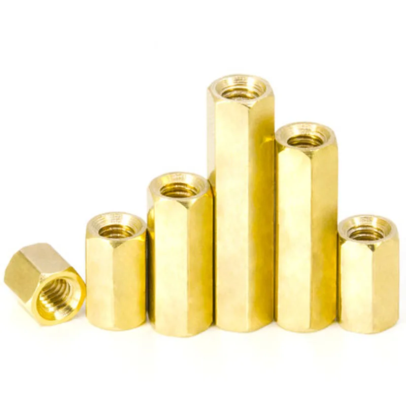 

1pcs M9 Hexagon nut Copper column Computer motherboard Double pass connecting columns brass 10mm-100mm(L) 12mm(S)