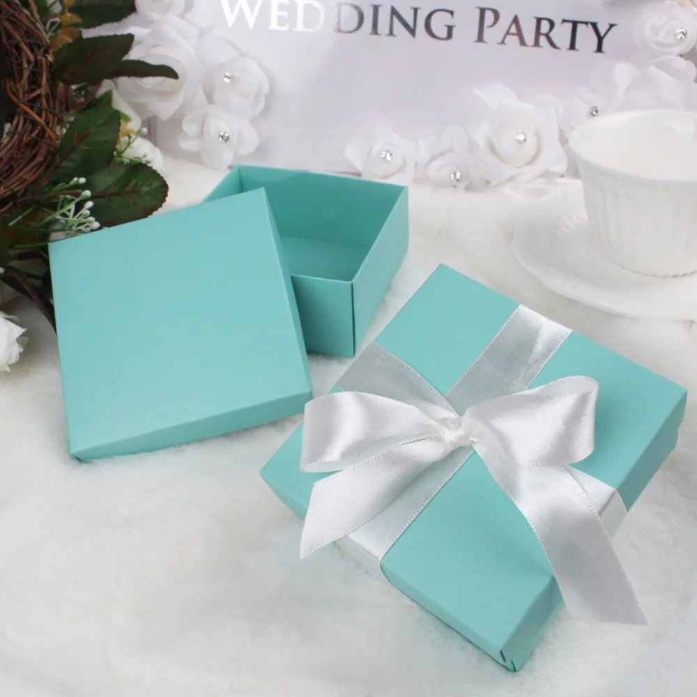 2 Size Turquoise Wedding Candy Box Jewelry Gift Packing Boxes Favor