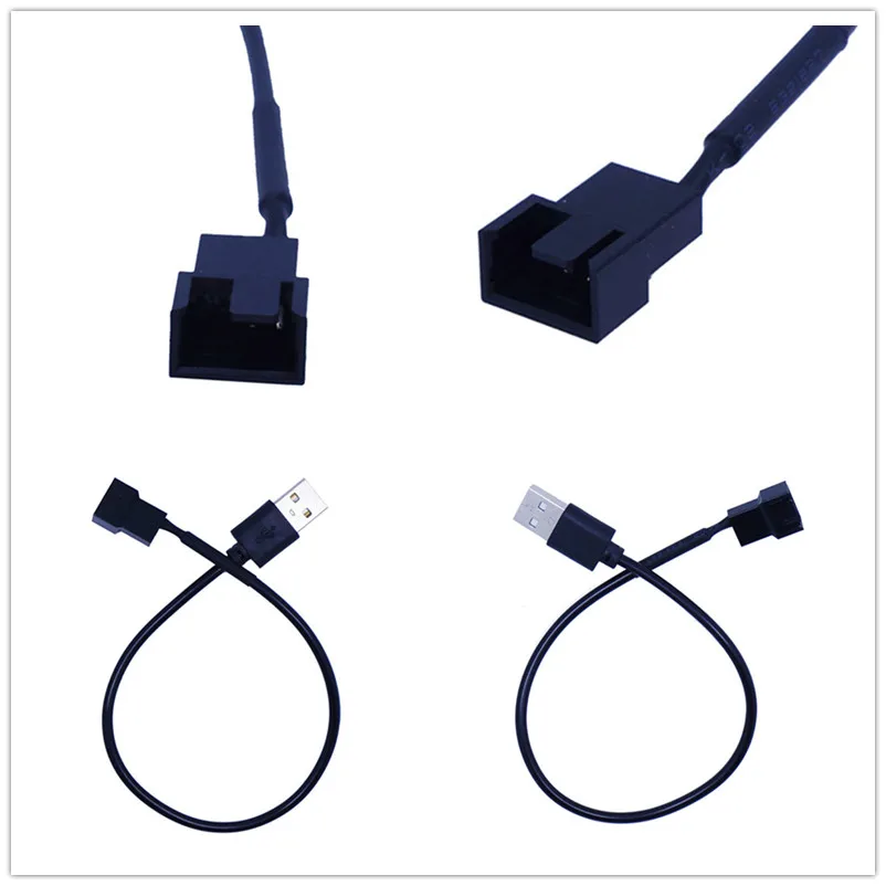 1Pcs 3pin or 4pin fan to USB Adapter Cables 3/4 Pin Computer PC Fan