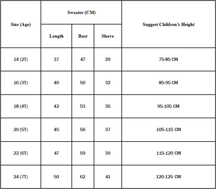 size chart