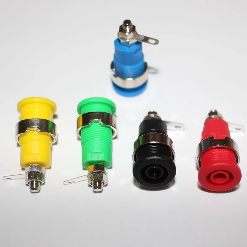 10 Pezzi 4mm 7Pin Banana Plug Rame 1000V 32A Impilabile Maschio Spine Con Manicotto Morbido Vite Stretta Rosso 95018117 - Foto 6