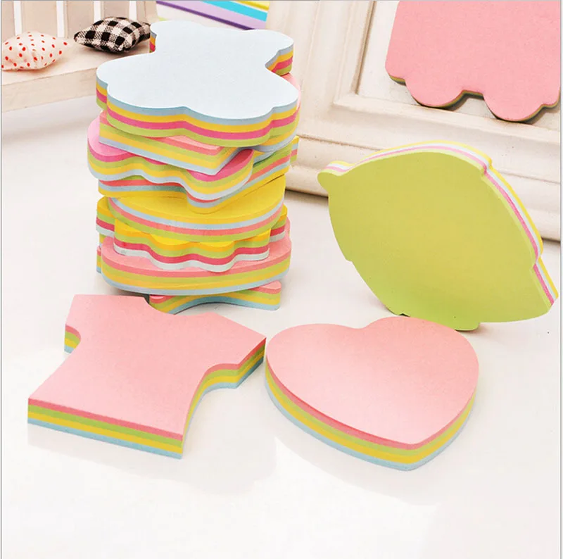 

Creative Stationery Various Modeling Post-it Notes Special-shaped Removable Note Papers N times with 100 Multicolored Papers